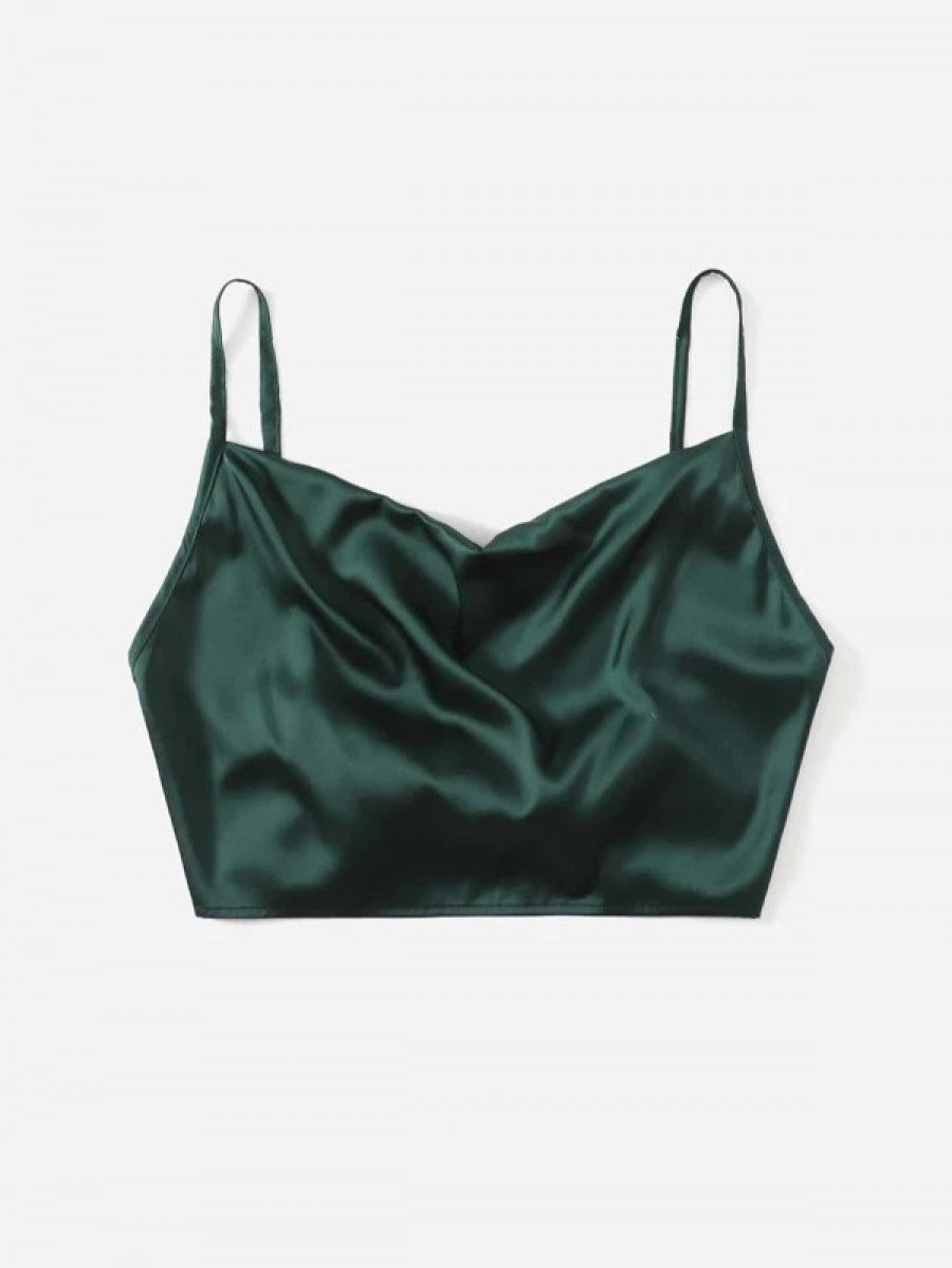 Tie Back Crop Cami Satin Top