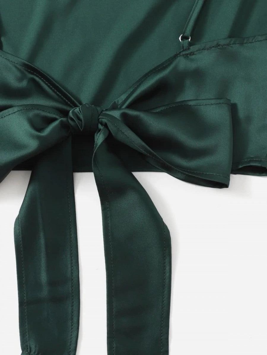 Tie Back Crop Cami Satin Top