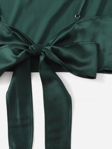 Tie Back Crop Cami Satin Top