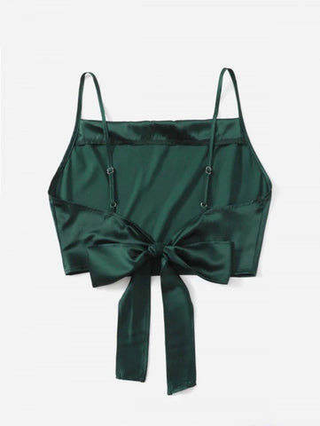 Tie Back Crop Cami Satin Top
