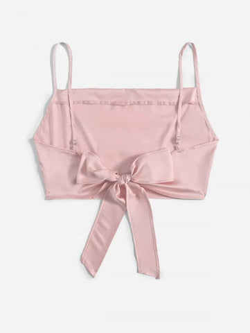 Tie Back Crop Cami Satin Top