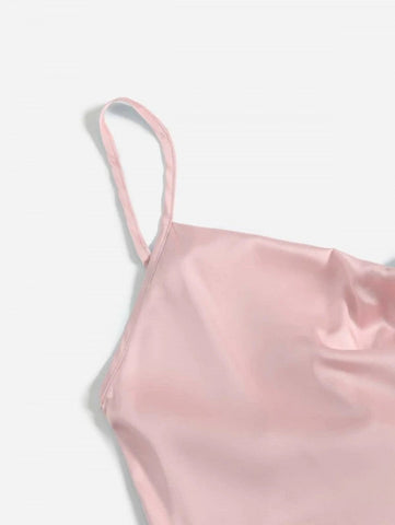Tie Back Crop Cami Satin Top