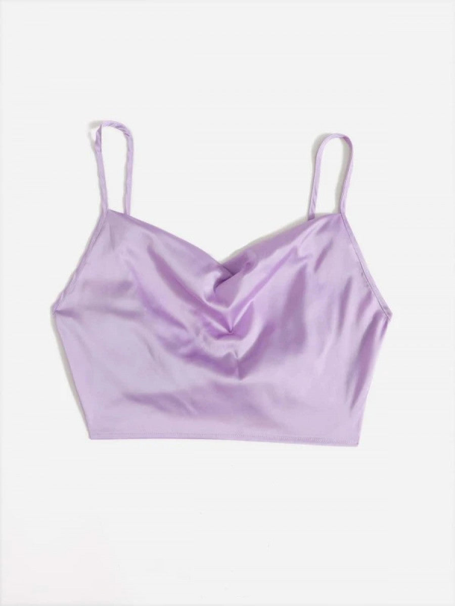 Tie Back Crop Cami Satin Top