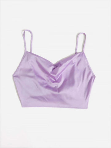 Tie Back Crop Cami Satin Top