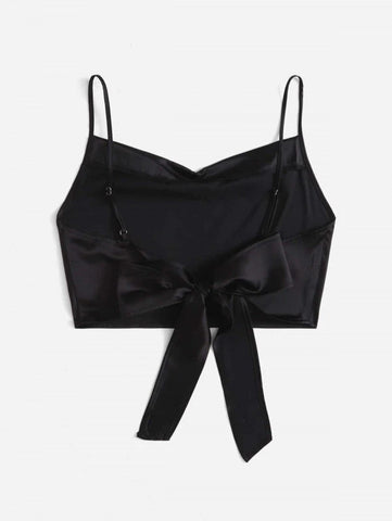Tie Back Crop Cami Satin Top