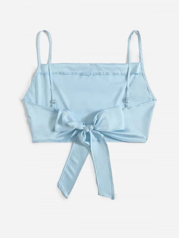 Tie Back Crop Cami Satin Top