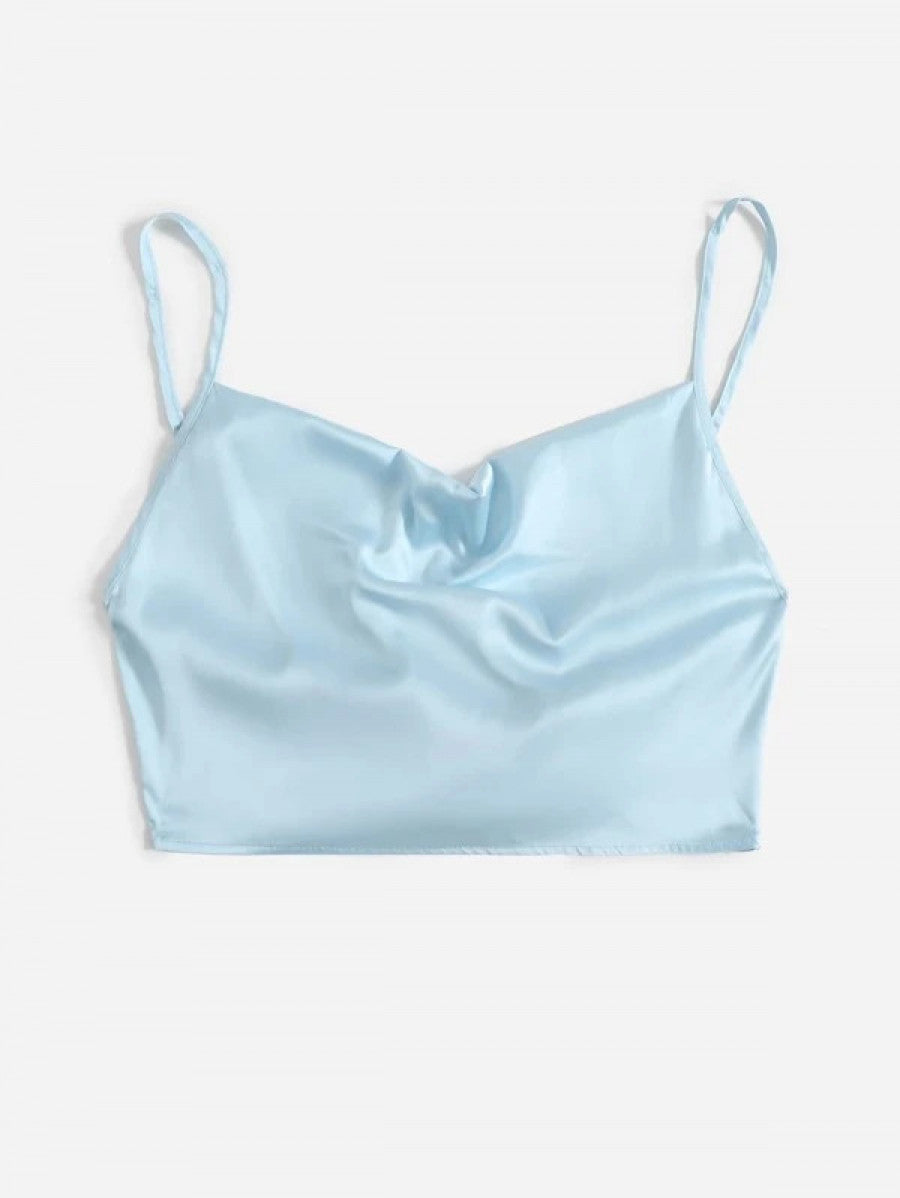 Tie Back Crop Cami Satin Top