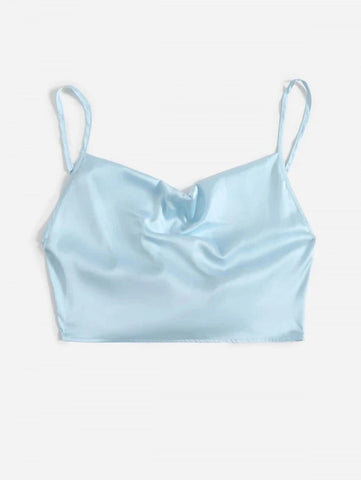 Tie Back Crop Cami Satin Top
