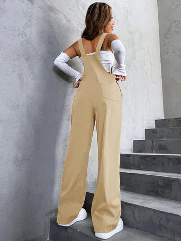 1pc Flap Pocket Overalls