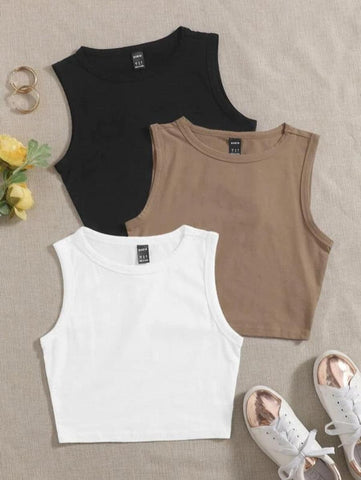 3 PCS Round Neck Tank Top