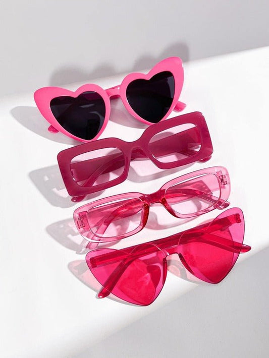 4pairs Heart Frame Sunglasses