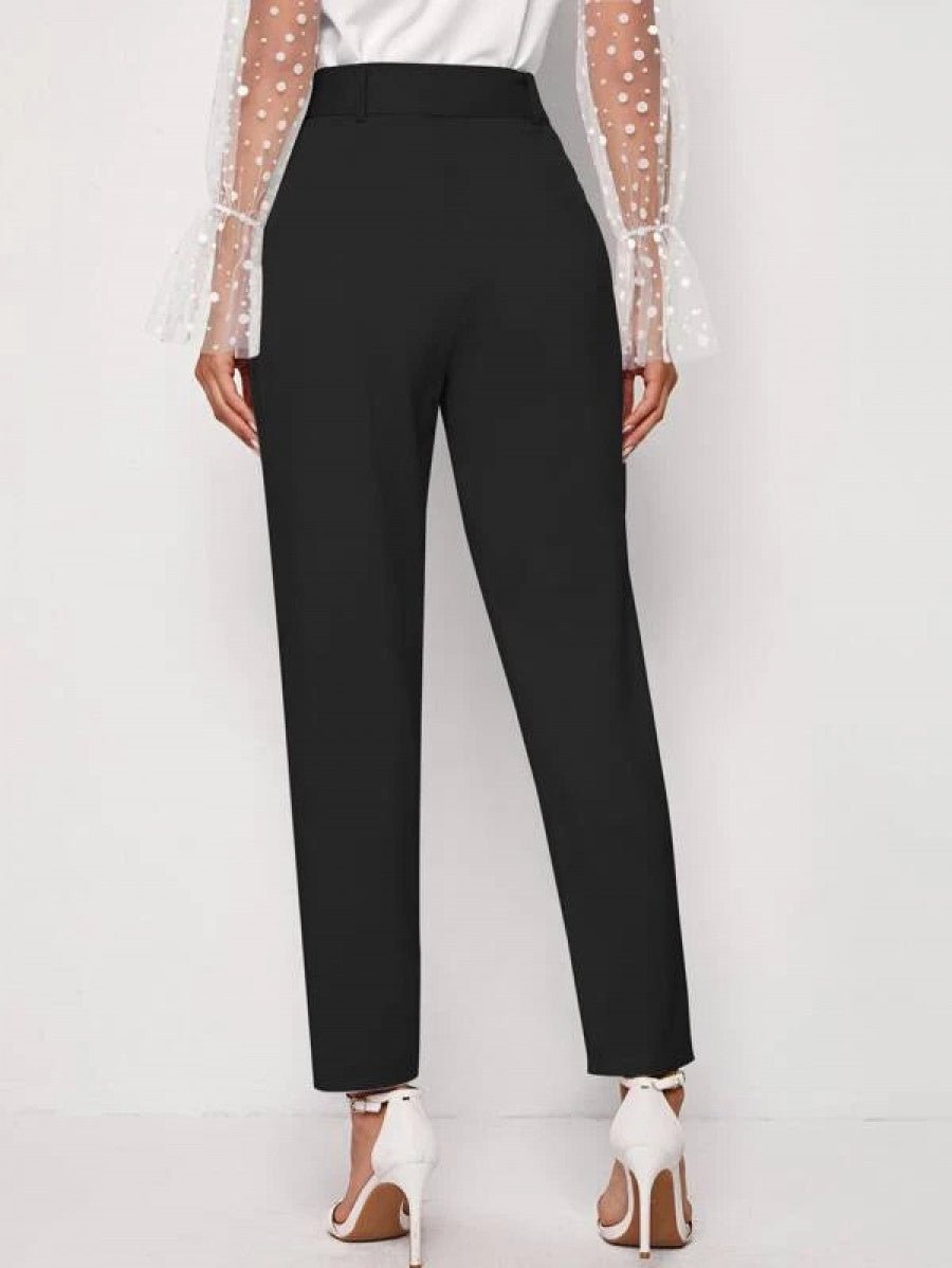 Adjustable Belted Cropped Tailored Pants