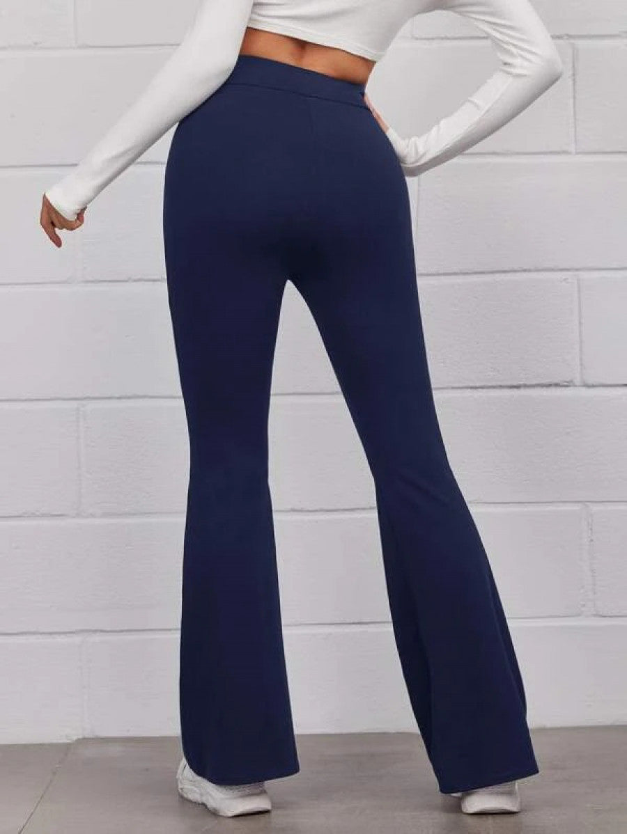 Flare Leg Solid Pants