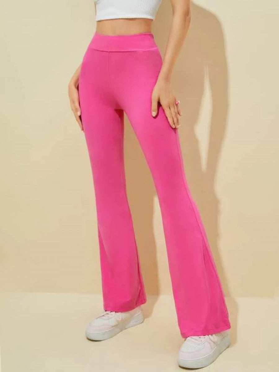 Flare Leg Solid Pants