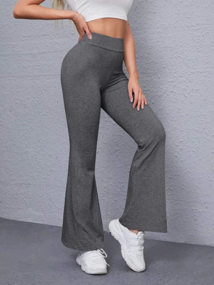 Flare Leg Solid Pants