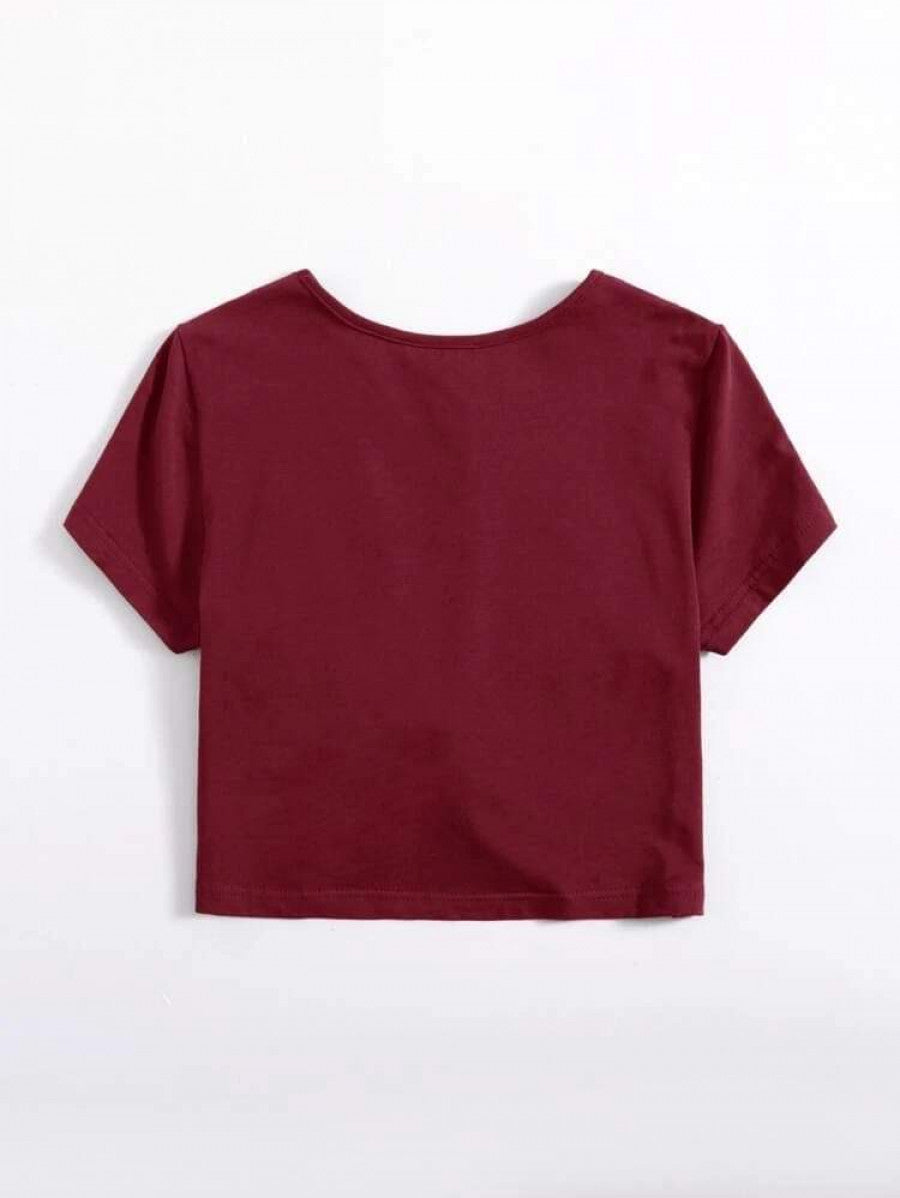 Twist Hem Solid Tee