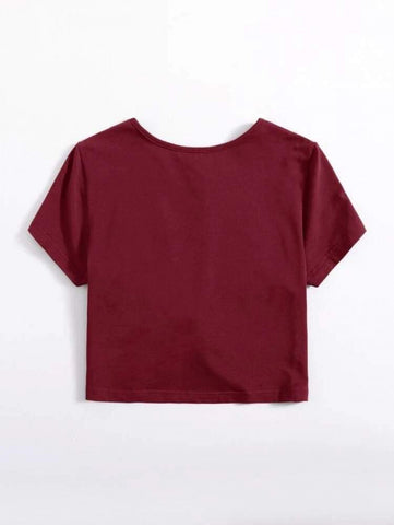 Twist Hem Solid Tee