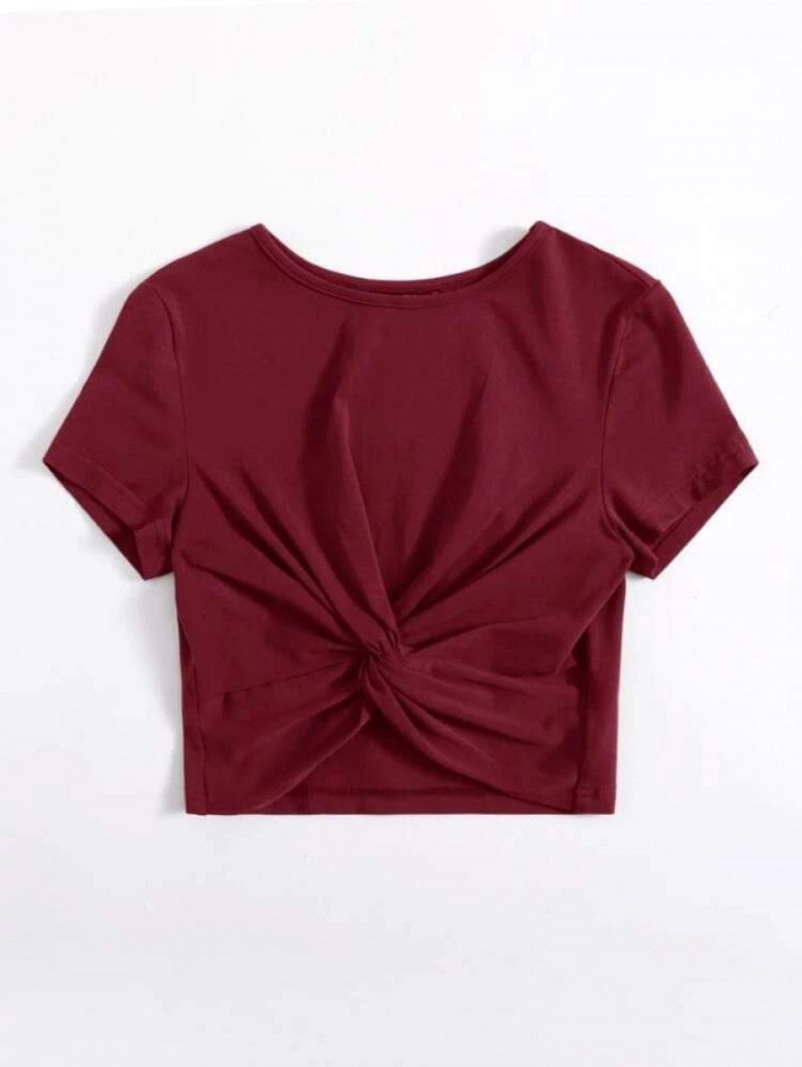 Twist Hem Solid Tee