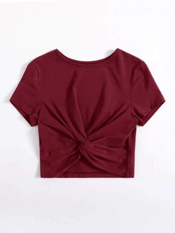 Twist Hem Solid Tee