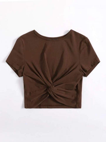 Twist Hem Solid Tee