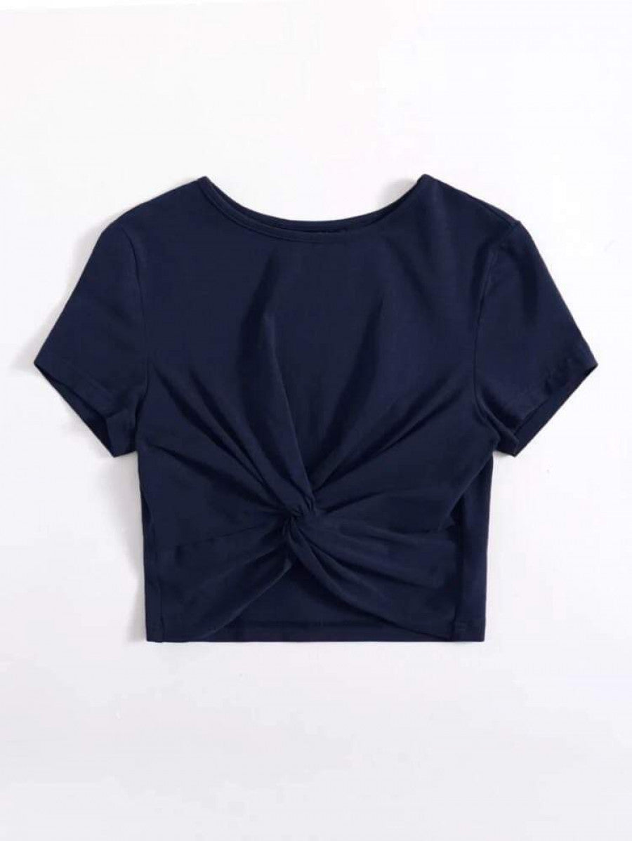 Twist Hem Solid Tee