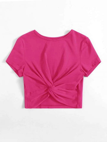 Twist Hem Solid Tee