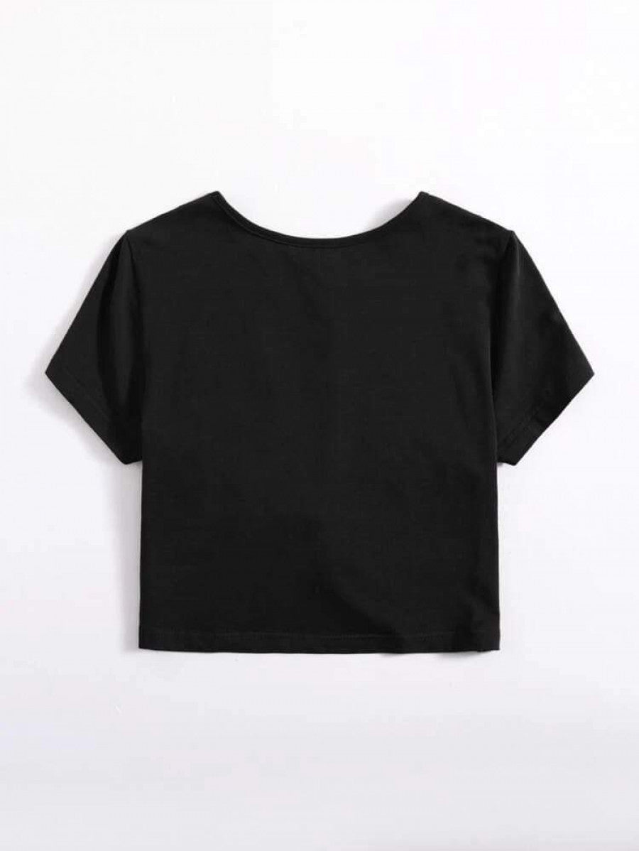 Twist Hem Solid Tee