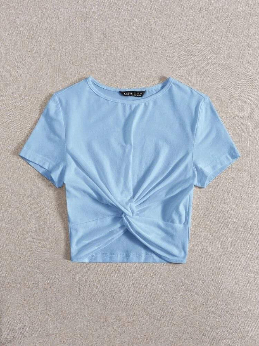 Twist Hem Solid Tee