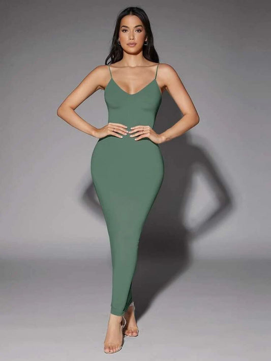 BAE Solid Backless Bodycon Dress