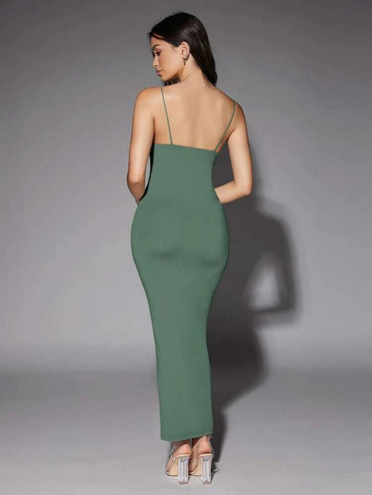 BAE Solid Backless Bodycon Dress