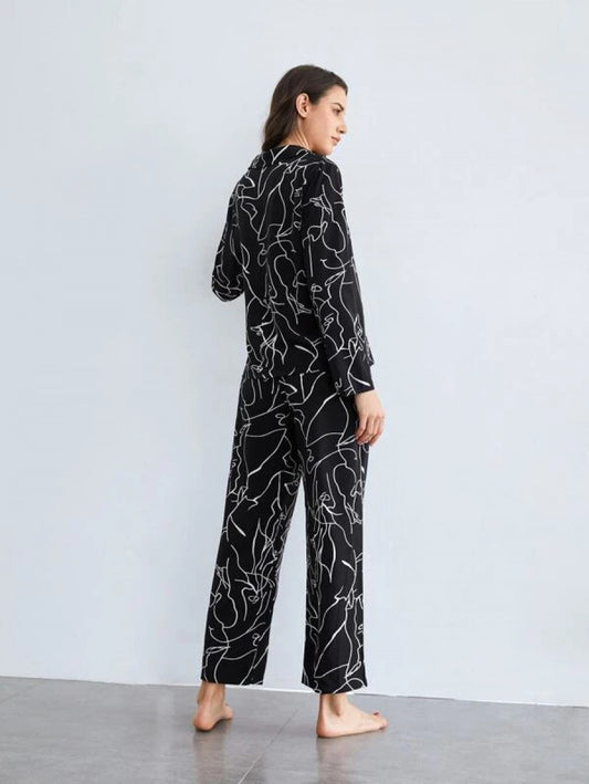 Graphic Print Pajama Set