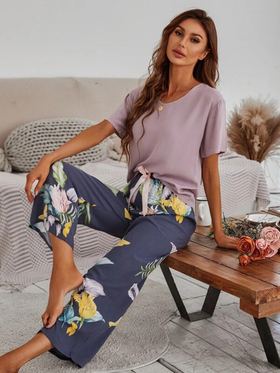 Floral Knot Detail PJ Set