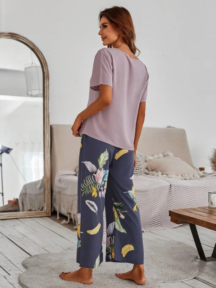 Floral Knot Detail PJ Set