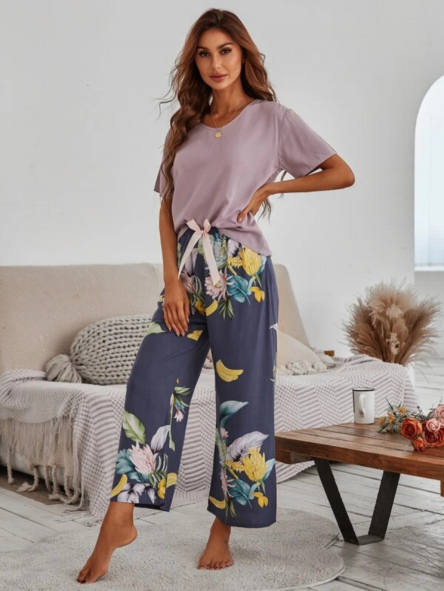 Floral Knot Detail PJ Set