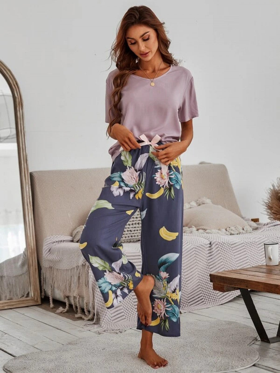 Floral Knot Detail PJ Set