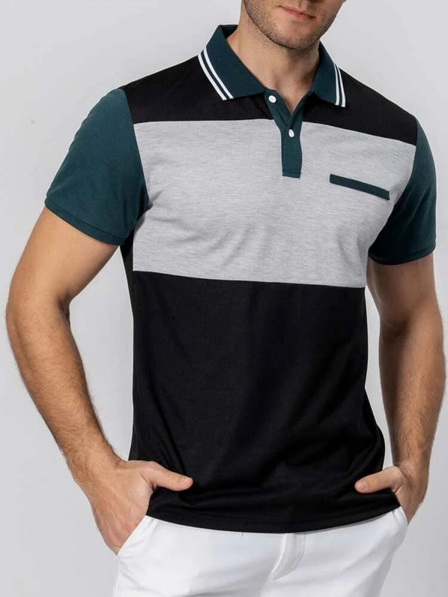 Men Cut And Sew Polo Shirt