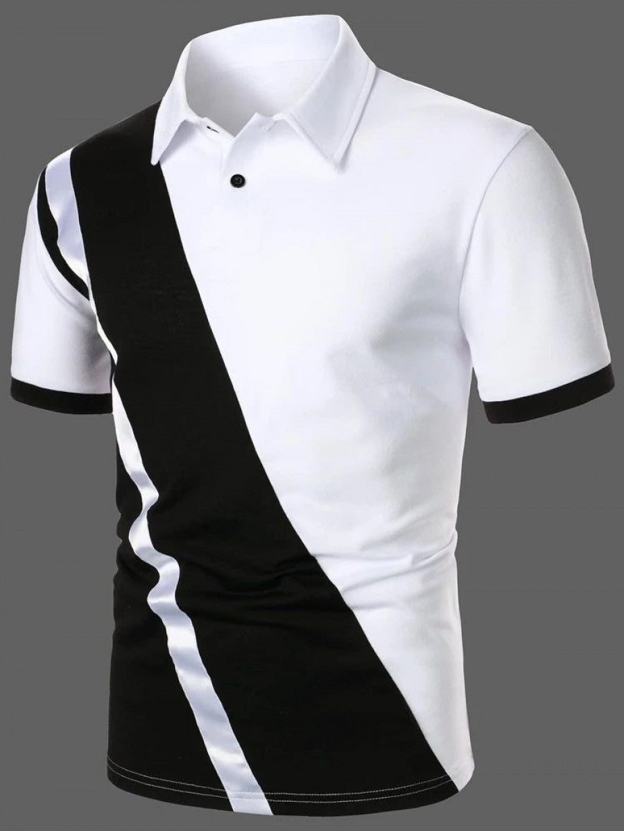 Men Color Block Polo Shirt