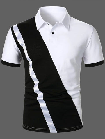 Men Color Block Polo Shirt