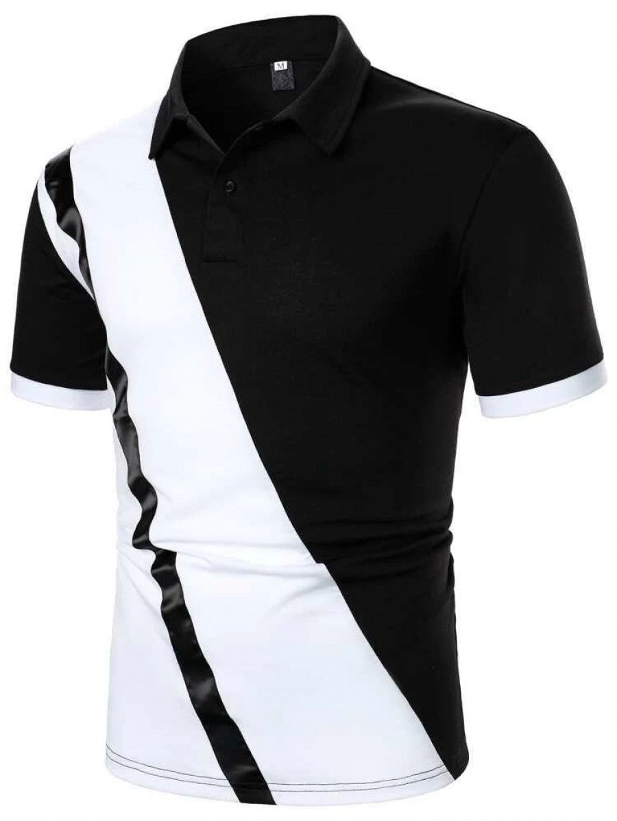 Men Color Block Polo Shirt