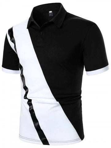 Men Color Block Polo Shirt