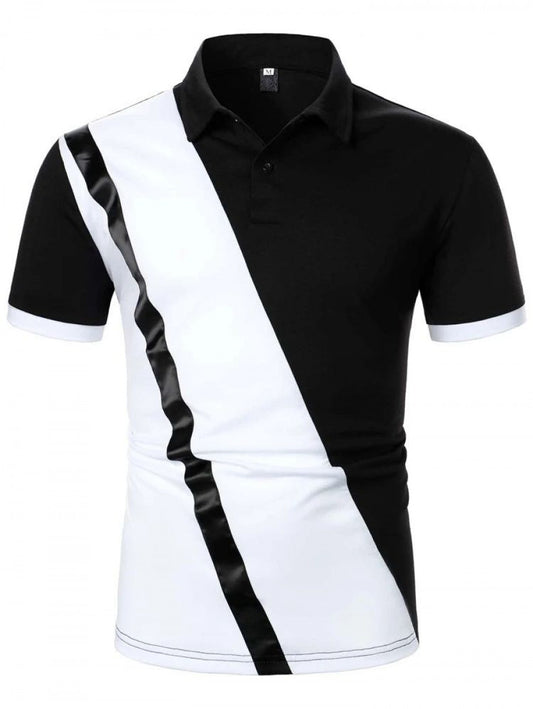 Men Color Block Polo Shirt