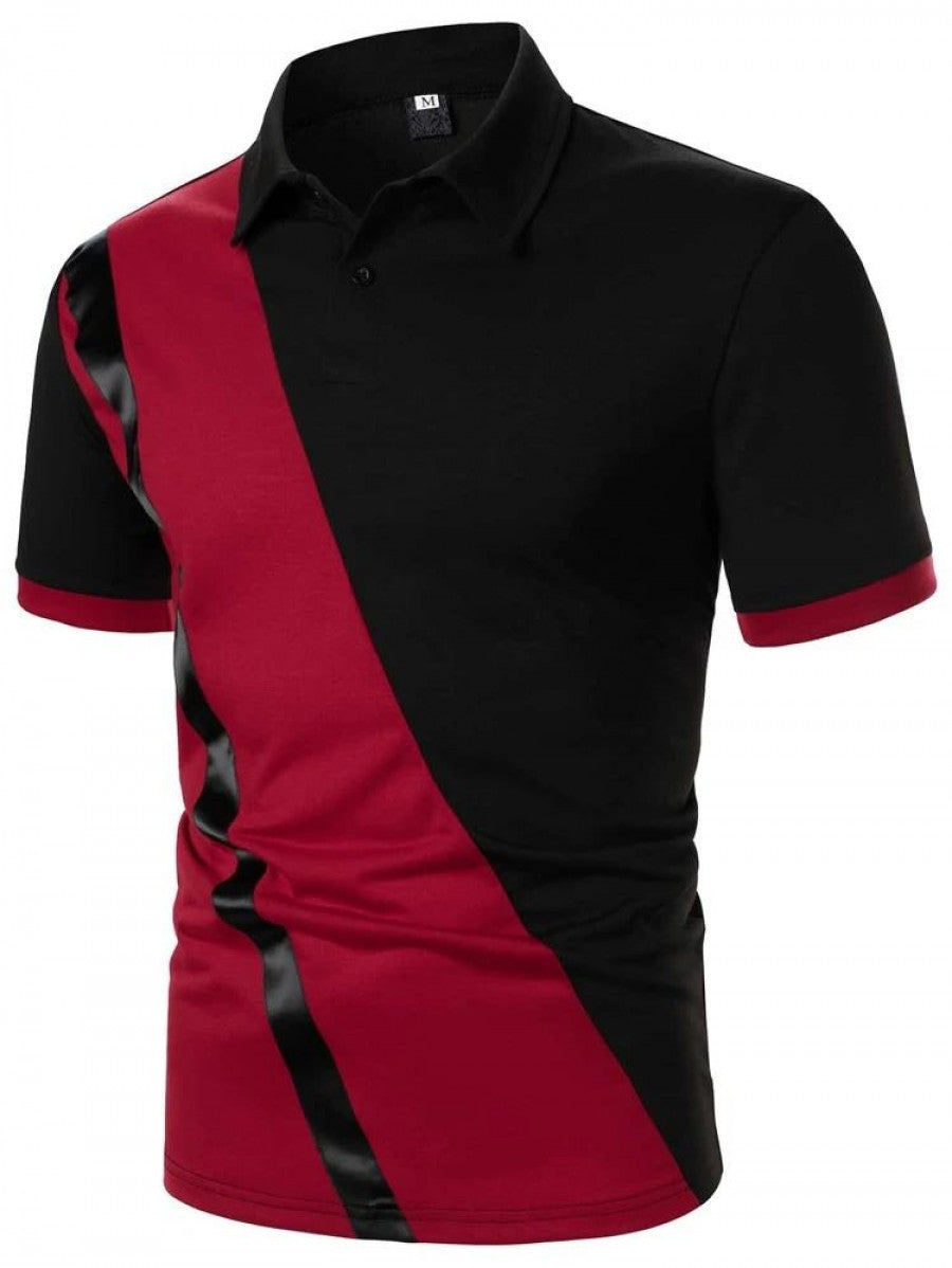 Men Color Block Polo Shirt