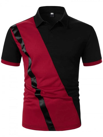 Men Color Block Polo Shirt