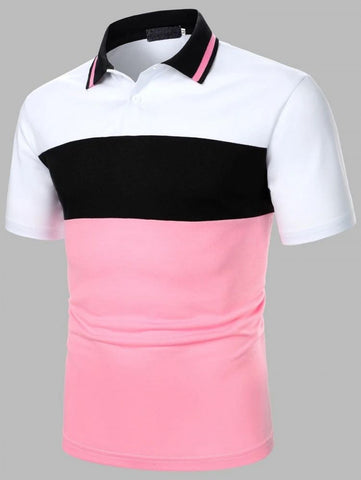 Men Color Block Polo Shirt