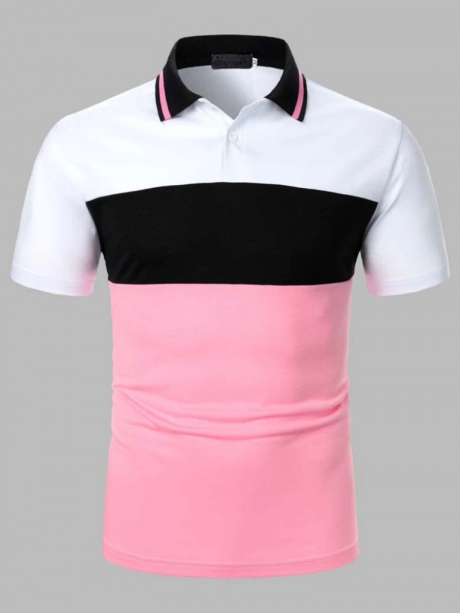 Men Color Block Polo Shirt