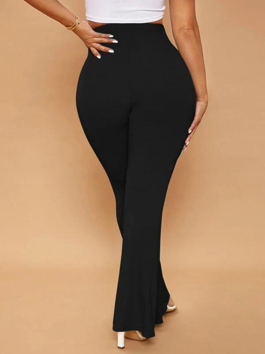 SXY Solid Knot Front Cut Out Flare Leg Pants