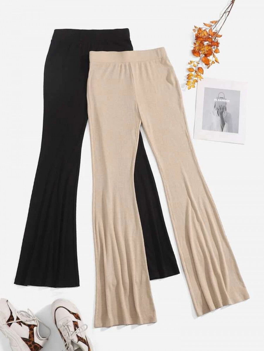 SXY 2pcs High Waist Flare Leg Pants