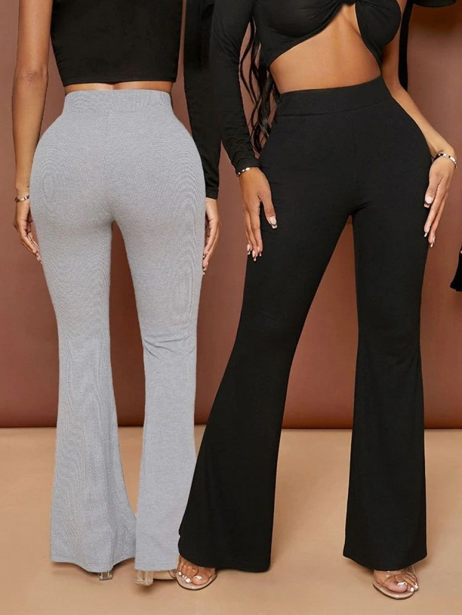 SXY 2pcs High Waist Flare Leg Pants