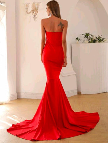 Missord Split Mermaid Hem Floor Length Tube Prom Dress