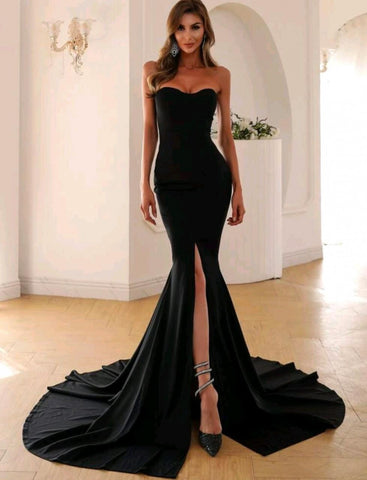 Missord Split Mermaid Hem Floor Length Tube Prom Dress